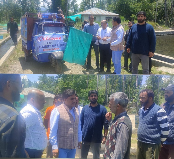 'Director Fisheries conducts extensive tour of Kulgam,  Inspects developmental activities of Fisheries sector; kick-starts Trout seed distribution'
